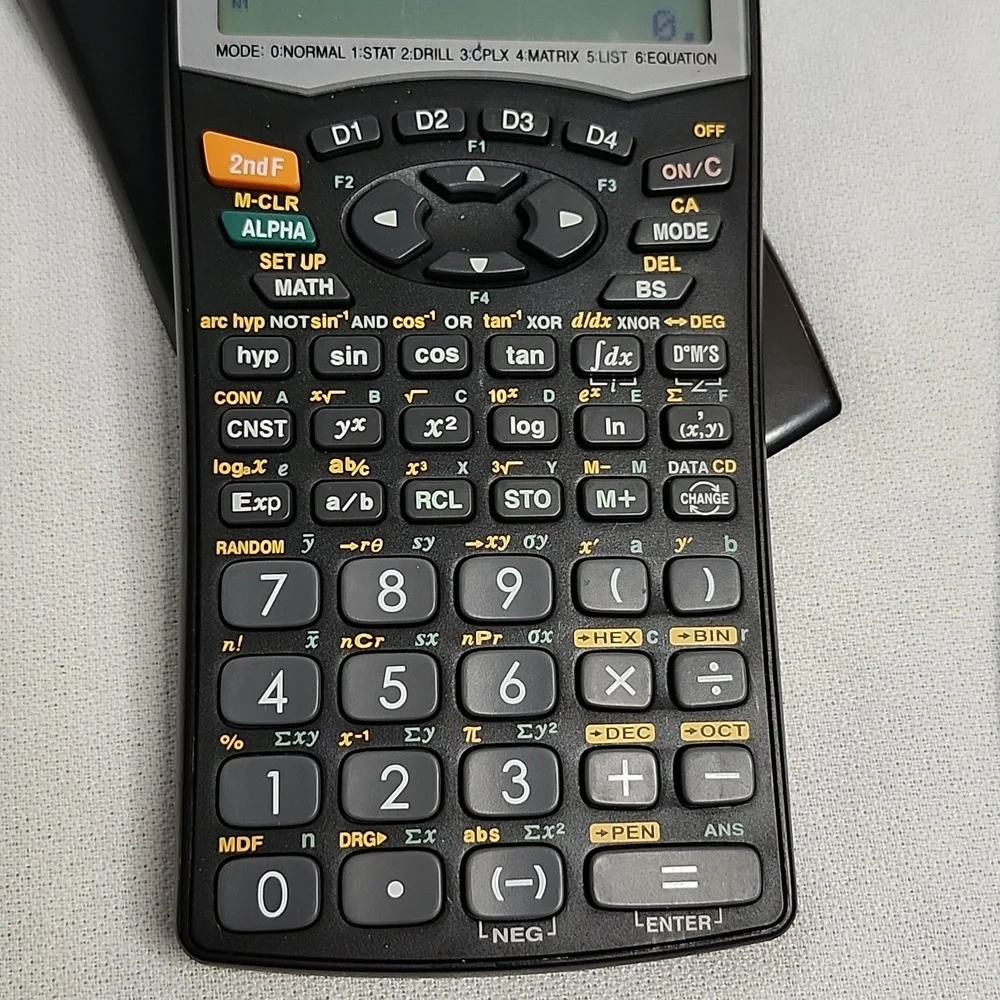 Sony ICD-BX800 Recorder, headphones and Sharp EL-W516 Calculator